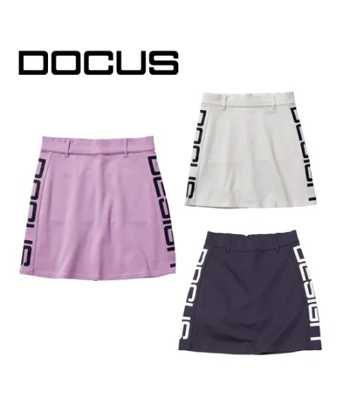 DOCUS(ドゥーカス)の「DOCUS (ドゥーカス) ゴルフウェア スカート レディース サイドロゴ 台形スカート ストレッチ ロゴプリント(スカート・レディース・ピンク/ネイビー/オフホワイト・MEDIUM)」の5枚目の写真