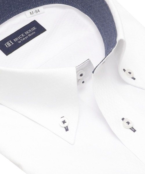 TOKYO SHIRTS（トウキョウシャツ）の「【吸水速乾】 形態安定ノンアイロン ドゥエボットーニ 長袖ビジネスワイシャツ（ビジネスシャツ・メンズ・ホワイト・首回り39cm-裄丈80cm/首回り39cm-裄丈84cm/首回り41cm-裄丈82cm/首回り41cm-裄丈86cm/首回り42cm-裄丈82cm/首回り42cm-裄丈86cm/首回り43cm-裄丈82cm/首回り43cm-裄丈86cm/首回り37cm-裄丈84cm/首回り37cm-裄丈80cm）」の2枚目の写真