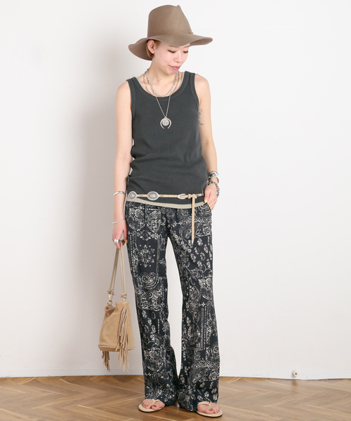 Couture d'adam（クチュールドアダム）の「【COUTURE D'ADAM/クチュールドアダム】別注Bandana College Print Pants（その他パンツ・レディース・ブラック・FREE）」の4枚目の写真