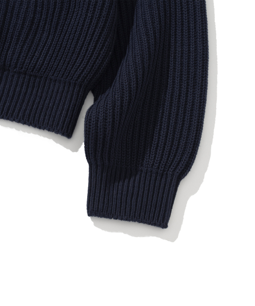 KNITTED（ニッティド）の「ヘビー ワッフル ゴールド ボタン ラウンド カーディガン NAVY（カーディガン/ボレロ・メンズ・その他・M/L）」の3枚目の写真