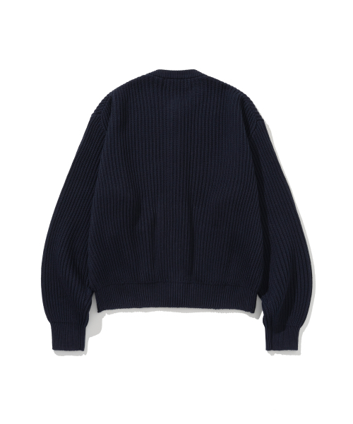 KNITTED（ニッティド）の「ヘビー ワッフル ゴールド ボタン ラウンド カーディガン NAVY（カーディガン/ボレロ・メンズ・その他・M/L）」の6枚目の写真