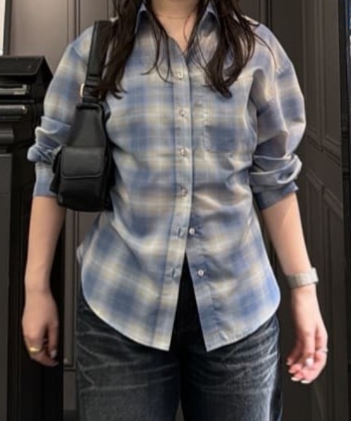 MOUSSY FADE CHECK SHEER OVER シャツ MOUSSY | FADE CHECK SHEER OVER シャツ (シャツ・ブラウス ) |SHEL