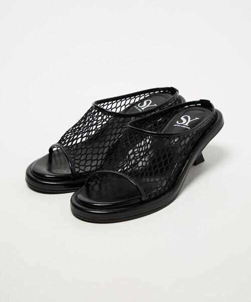 SY UNITED ARROWS（シーユナイテッドアローズ）の「＜SY＞フィッシュネットミュール サンダル55↑（サンダル・レディース・ワインレッド/ブラック・23cm/23.5cm/24cm/24.5cm/25cm/22cm/22.5cm）」の3枚目の写真