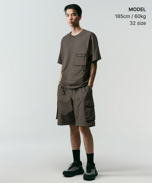 MUSINSA STANDARD（ムシンサスタンダード）の「[シティレジャー] NPベルト付きカーゴショーツ [マッドグレー]（その他パンツ・メンズ・その他・26/27/28/29/30/31/32/33/34/36/38/40/42）」の2枚目の写真