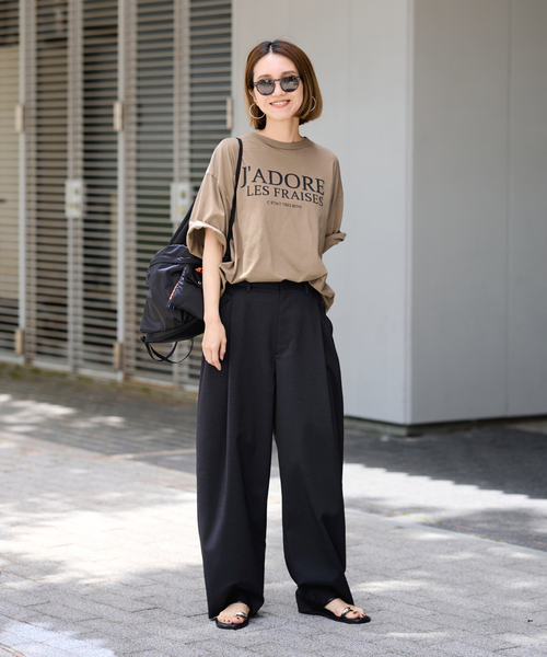 FRAMeWORK（フレームワーク）の「≪WEB限定 / 追加≫フレンチロゴTシャツ 2（Tシャツ/カットソー・レディース・ホワイト/モカ/チャコールグレー・FREE）」の8枚目の写真