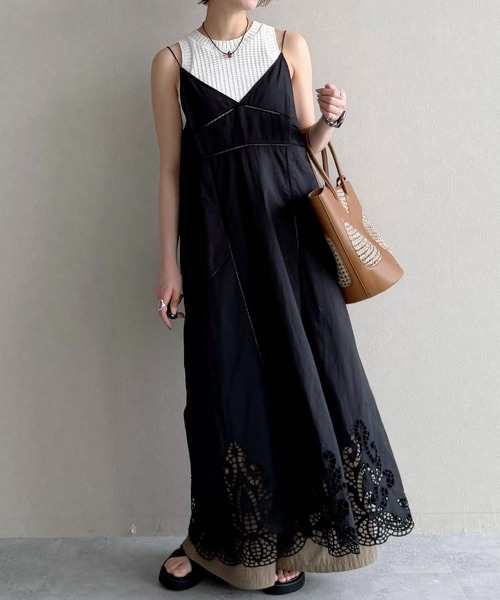 mysty woman（ミスティウーマン）の「変形編みニットノースリ 678698（ベスト・レディース・ブラック/レッド/オフホワイト・FREE）」の15枚目の写真