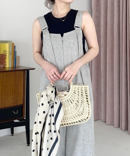 mysty woman（ミスティウーマン）の「変形編みニットノースリ 678698（ベスト・レディース・ブラック/レッド/オフホワイト・FREE）」の18枚目の写真