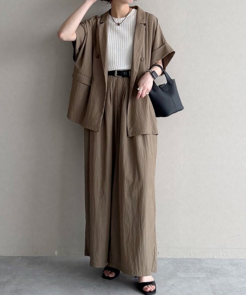 mysty woman（ミスティウーマン）の「変形編みニットノースリ 678698（ベスト・レディース・ブラック/レッド/オフホワイト・FREE）」の21枚目の写真