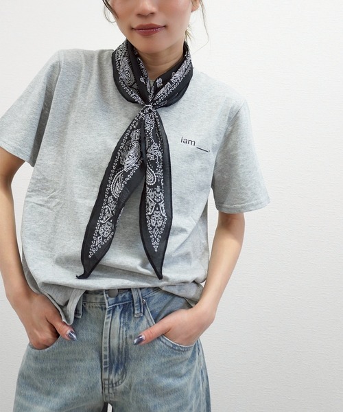 gossara(ゴサラ)の「【今売れてます】バンダナ柄スカーフ(ストール/ショール・レディース・ベージュ/ネイビー/ブラック・FREE)」の18枚目の写真