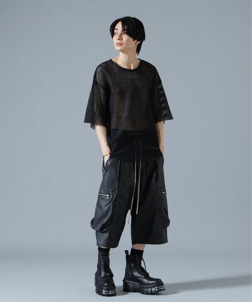 DANKE SCHON(ダンケシェーン)の「DankeSchon/ダンケシェーン/MESH S/S TEE(Tシャツ/カットソー・レディース・グレー/ブラック/ホワイト・F)」の5枚目の写真