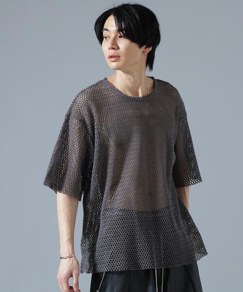 DANKE SCHON(ダンケシェーン)の「DankeSchon/ダンケシェーン/MESH S/S TEE(Tシャツ/カットソー・レディース・グレー/ブラック/ホワイト・F)」の9枚目の写真