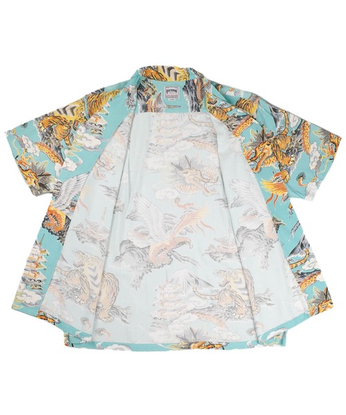 HOUSTON(ヒューストン)の「【UT207】【HOUSTON/ヒューストン】三つ巴 ALOHA SHIRT 41265(シャツ/ブラウス・メンズ・ブラック/サックスブルー・LARGE/MEDIUM)」の8枚目の写真