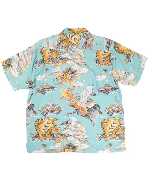 HOUSTON(ヒューストン)の「【UT207】【HOUSTON/ヒューストン】三つ巴 ALOHA SHIRT 41265(シャツ/ブラウス・メンズ・ブラック/サックスブルー・LARGE/MEDIUM)」の10枚目の写真