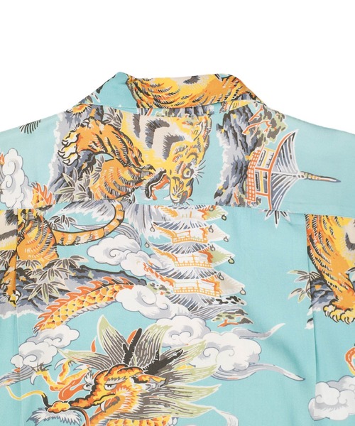HOUSTON(ヒューストン)の「【UT207】【HOUSTON/ヒューストン】三つ巴 ALOHA SHIRT 41265(シャツ/ブラウス・メンズ・ブラック/サックスブルー・LARGE/MEDIUM)」の11枚目の写真