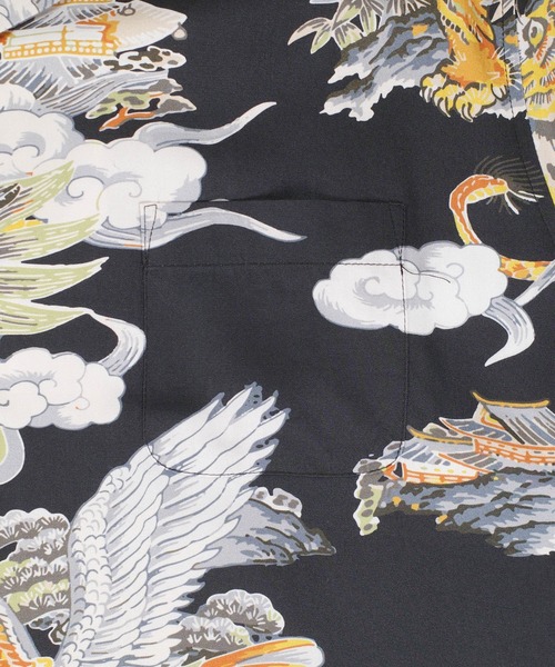 HOUSTON(ヒューストン)の「【UT207】【HOUSTON/ヒューストン】三つ巴 ALOHA SHIRT 41265(シャツ/ブラウス・メンズ・ブラック/サックスブルー・LARGE/MEDIUM)」の15枚目の写真