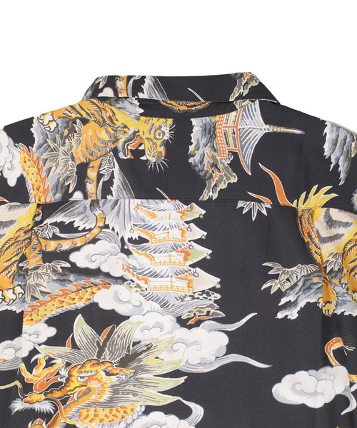 HOUSTON(ヒューストン)の「【UT207】【HOUSTON/ヒューストン】三つ巴 ALOHA SHIRT 41265(シャツ/ブラウス・メンズ・ブラック/サックスブルー・LARGE/MEDIUM)」の18枚目の写真