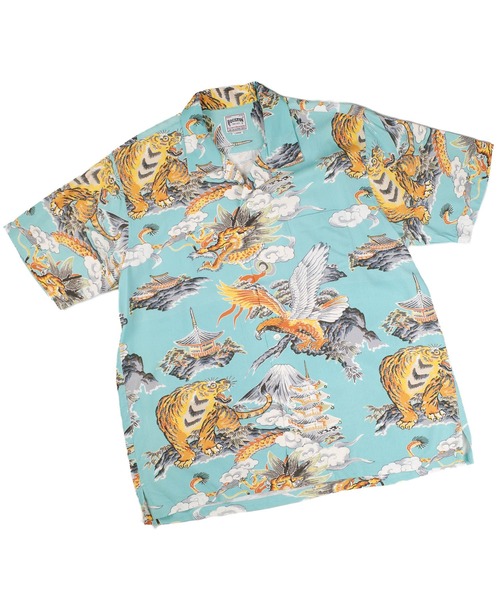 HOUSTON(ヒューストン)の「【UT207】【HOUSTON/ヒューストン】三つ巴 ALOHA SHIRT 41265(シャツ/ブラウス・メンズ・ブラック/サックスブルー・LARGE/MEDIUM)」の21枚目の写真