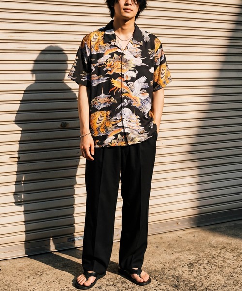 HOUSTON(ヒューストン)の「【UT207】【HOUSTON/ヒューストン】三つ巴 ALOHA SHIRT 41265(シャツ/ブラウス・メンズ・ブラック/サックスブルー・LARGE/MEDIUM)」の19枚目の写真