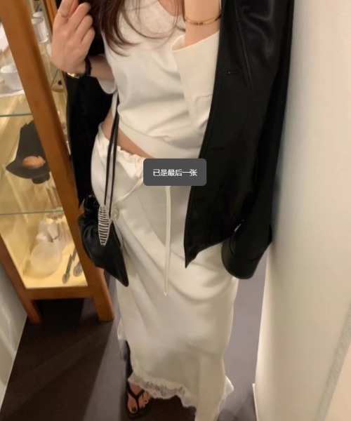 FREE STYLISTS（フリー スタイリスト）の「YUGA_YGMC　　Korean-style　Lace-hemmed mermaid satin skirt（スカート・レディース・オフホワイト・FREE）」の10枚目の写真