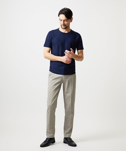 MICHEL KLEIN HOMME (ミッシェルクランオム)の「《日本製》スモーク柄クルーネック半袖カットソー(Tシャツ/カットソー・メンズ・ネイビー/ライトグレー/ピンク・MEDIUM/LARGE/X-LARGE)」の5枚目の写真