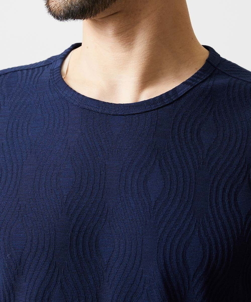 MICHEL KLEIN HOMME (ミッシェルクランオム)の「《日本製》スモーク柄クルーネック半袖カットソー(Tシャツ/カットソー・メンズ・ネイビー/ライトグレー/ピンク・MEDIUM/LARGE/X-LARGE)」の8枚目の写真