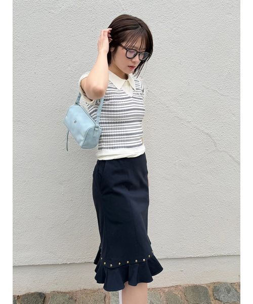 LILY BROWN(リリーブラウン)の「レイヤードニットトップス(ニット/セーター・レディース・その他/オレンジ/ネイビー・F)」の16枚目の写真