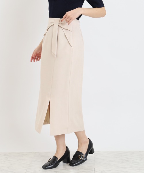 ASTORIA ODIER（アストリアオディール）の「ウエストリボンタイトスカート（スカート・レディース・ベージュ/ネイビー・SMALL/MEDIUM/LARGE）」の9枚目の写真