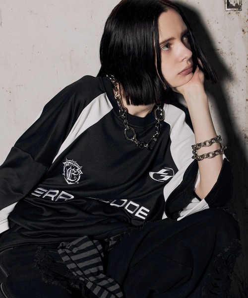 ERAR(エラー)の「【ERAR】オーバーサイズ配色クルーネックゲームデザインTシャツ(Tシャツ/カットソー・メンズ・チャコール/グレー/ブラック/ワイン・S/M/L/XL)」の12枚目の写真