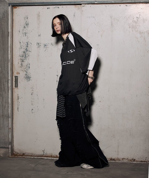 ERAR(エラー)の「【ERAR】オーバーサイズ配色クルーネックゲームデザインTシャツ(Tシャツ/カットソー・メンズ・チャコール/グレー/ブラック/ワイン・S/M/L/XL)」の16枚目の写真