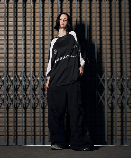 ERAR(エラー)の「【ERAR】オーバーサイズ配色クルーネックゲームデザインTシャツ(Tシャツ/カットソー・メンズ・チャコール/グレー/ブラック/ワイン・S/M/L/XL)」の18枚目の写真