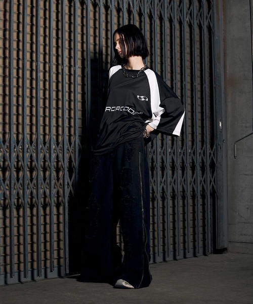 ERAR(エラー)の「【ERAR】オーバーサイズ配色クルーネックゲームデザインTシャツ(Tシャツ/カットソー・メンズ・チャコール/グレー/ブラック/ワイン・S/M/L/XL)」の20枚目の写真