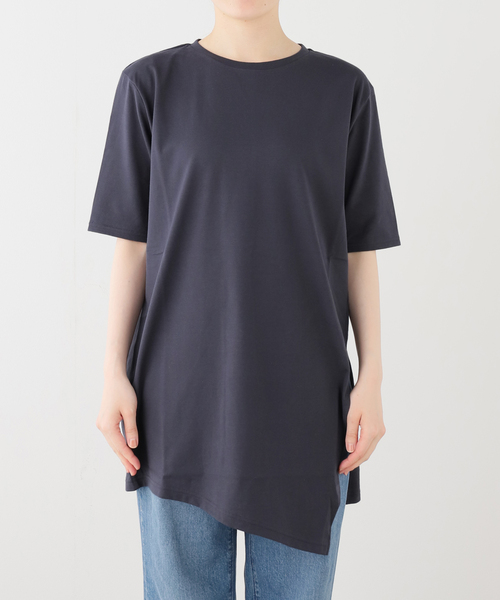 journal standard L'essage(ジャーナルスタンダードレサージュ)の「アシンメトリーTシャツ(Tシャツ/カットソー・レディース・ベージュ/チャコールグレー・FREE)」の16枚目の写真
