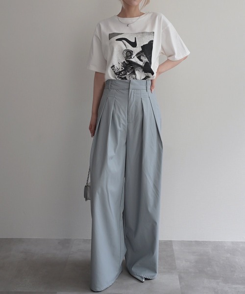 Rashik】モノトーンフォトプリントTシャツ（Tシャツ/カットソー