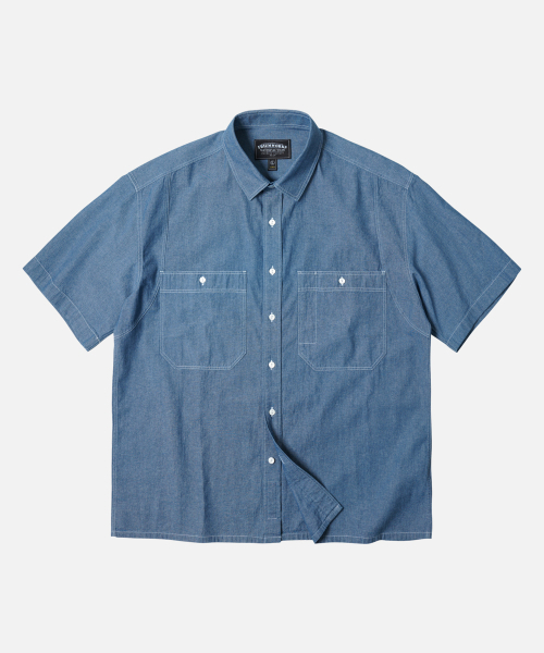 FRIZMWORKS(フリズムワークス)の「CHAMBRAY BIG POCKET HALF SHIRT _ BLUE(シャツ/ブラウス・メンズ・その他・LARGE/MEDIUM/X-LARGE/SMALL)」の1枚目の写真