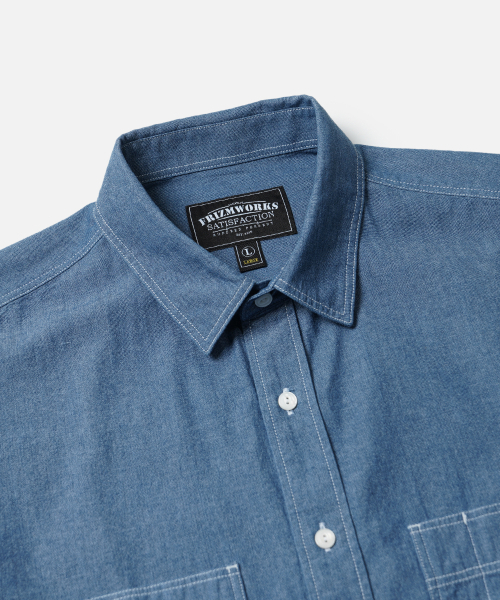 FRIZMWORKS(フリズムワークス)の「CHAMBRAY BIG POCKET HALF SHIRT _ BLUE(シャツ/ブラウス・メンズ・その他・LARGE/MEDIUM/X-LARGE/SMALL)」の3枚目の写真