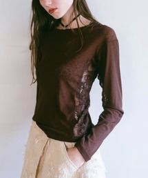 sahara（サハラ）の「Side Lace Top/サイドレースデザイントップス（Tシャツ/カットソー）」