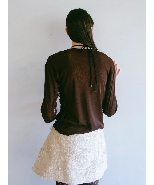 sahara(サハラ)の「Side Lace Top/サイドレースデザイントップス(Tシャツ/カットソー・レディース・ブラック/アイボリー/ピンク/ブラウン・FREE)」の11枚目の写真