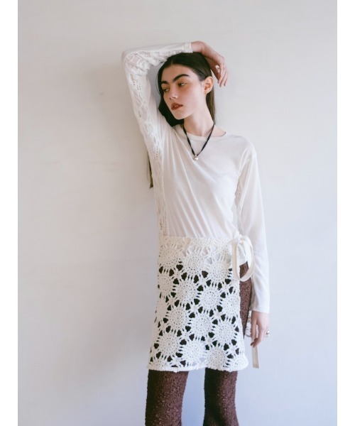 sahara(サハラ)の「Side Lace Top/サイドレースデザイントップス(Tシャツ/カットソー・レディース・ブラック/アイボリー/ピンク/ブラウン・FREE)」の12枚目の写真