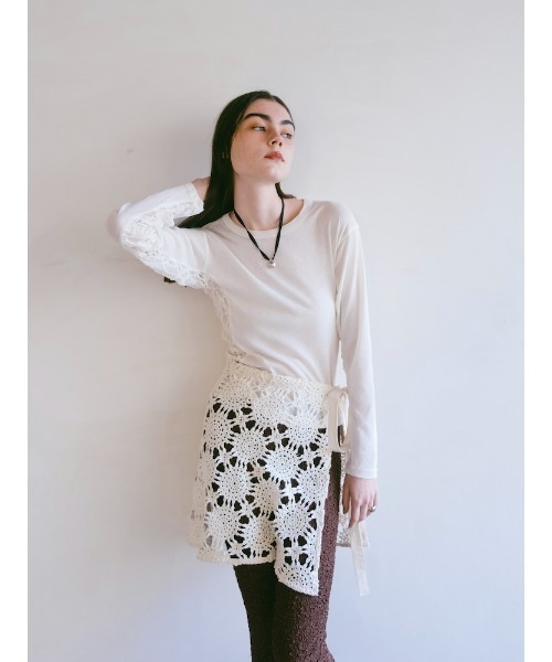 sahara(サハラ)の「Side Lace Top/サイドレースデザイントップス(Tシャツ/カットソー・レディース・ブラック/アイボリー/ピンク/ブラウン・FREE)」の14枚目の写真