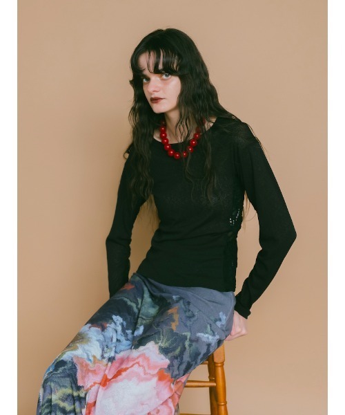 sahara(サハラ)の「Side Lace Top/サイドレースデザイントップス(Tシャツ/カットソー・レディース・ブラック/アイボリー/ピンク/ブラウン・FREE)」の18枚目の写真