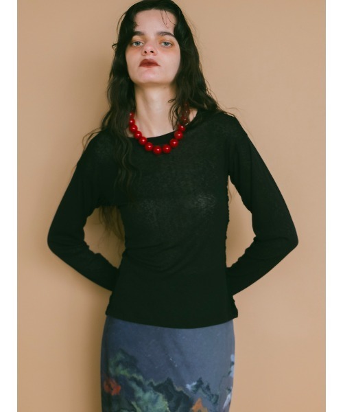 sahara(サハラ)の「Side Lace Top/サイドレースデザイントップス(Tシャツ/カットソー・レディース・ブラック/アイボリー/ピンク/ブラウン・FREE)」の19枚目の写真