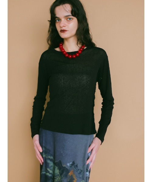 sahara(サハラ)の「Side Lace Top/サイドレースデザイントップス(Tシャツ/カットソー・レディース・ブラック/アイボリー/ピンク/ブラウン・FREE)」の21枚目の写真