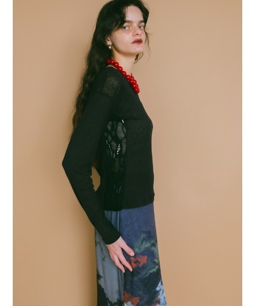 sahara(サハラ)の「Side Lace Top/サイドレースデザイントップス(Tシャツ/カットソー・レディース・ブラック/アイボリー/ピンク/ブラウン・FREE)」の22枚目の写真