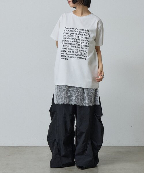 goocy(グーシー)の「【接触冷感】テキストプリントT(Tシャツ/カットソー・レディース・ブラック/グレー/ホワイト・FREE)」の4枚目の写真