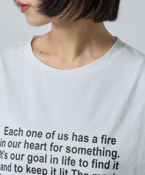 goocy(グーシー)の「【接触冷感】テキストプリントT(Tシャツ/カットソー・レディース・ブラック/グレー/ホワイト・FREE)」の5枚目の写真