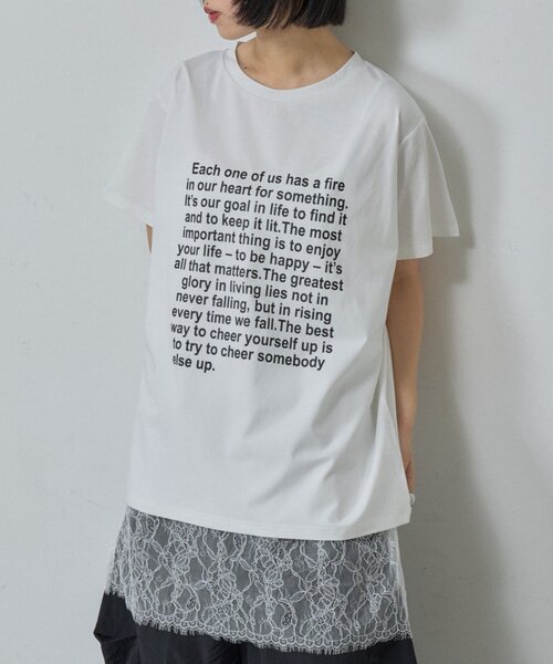 goocy(グーシー)の「【接触冷感】テキストプリントT(Tシャツ/カットソー・レディース・ブラック/グレー/ホワイト・FREE)」の6枚目の写真