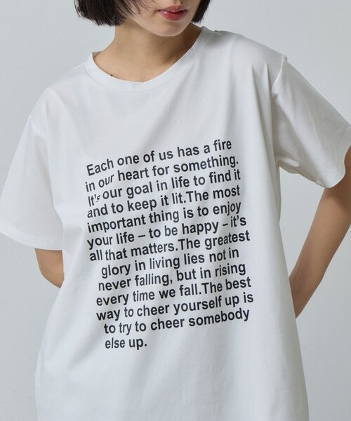 goocy(グーシー)の「【接触冷感】テキストプリントT(Tシャツ/カットソー・レディース・ブラック/グレー/ホワイト・FREE)」の8枚目の写真