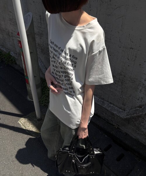 goocy(グーシー)の「【接触冷感】テキストプリントT(Tシャツ/カットソー・レディース・ブラック/グレー/ホワイト・FREE)」の13枚目の写真