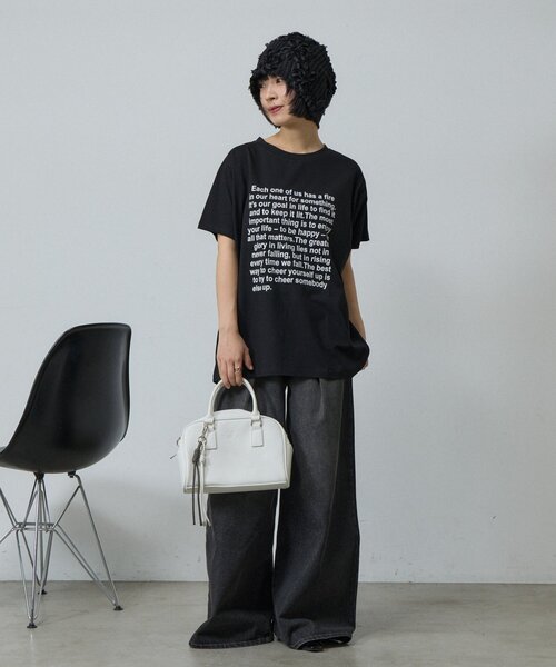 goocy(グーシー)の「【接触冷感】テキストプリントT(Tシャツ/カットソー・レディース・ブラック/グレー/ホワイト・FREE)」の16枚目の写真