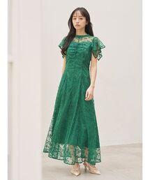 SNIDEL（スナイデル）の「カラーブロッキングレースワンピース（ドレス